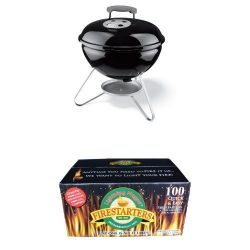 Weber 10020 Smokey Joe 14-Inch Portable Grill and Lighting Nuggets Bundle