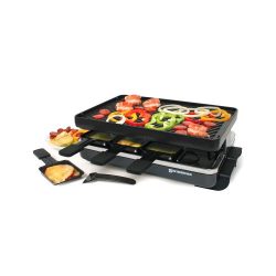 Swissmar KF-77040 Classic 8-Person Raclette Party Grill with Reversible Cast Iron Grill Plate/Cr ...