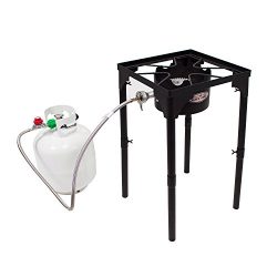 Gas One Portable Propane 100,000-BTU High-Pressure Single-Burner Outdoor Camp Stove & Steel  ...