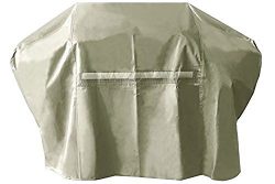 iCOVER 60 Inch 600D Heavy-Duty water proof patio outdoor khaki Canvas BBQ Barbecue Smoker/Grill  ...