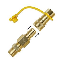 GASPRO Propane/Natural Gas Quick-Connect Kit 3/8inch Male Pipe Thread x 3/8inch Female Pipe Thre ...