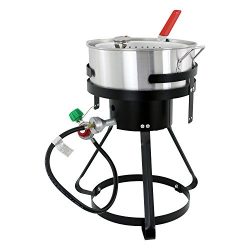 CHARD FFPA105 Fish & Wing Fryer with Strainer Basket Set, 10.5 Quart