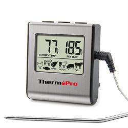 ThermoPro TP-16 Large LCD Digital Cooking Food Meat Thermometer for Smoker Oven Kitchen BBQ Gril ...