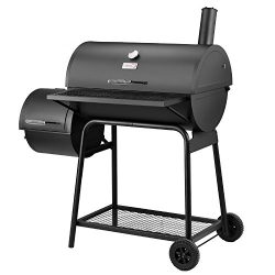 Royal Gourmet Charcoal Grill with Offset Smoker, 30” L