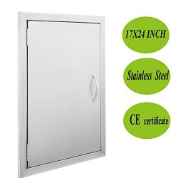 Mophorn BBQ Door 17″Wx24″H BBQ Island Door 304 Stainless Doors Vertical Single Door  ...