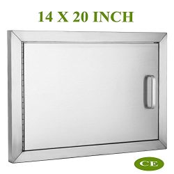 Mophorn BBQ Access Door 304 Stainless Steel BBQ Island Door Single Horizontal Door Left-Hinged A ...