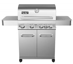 4-Burner Propane Gas Grill,Stainless, LED Controls,Side Burner,Rotisserie