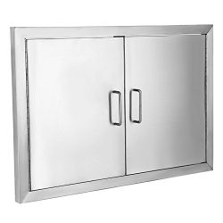 BestEquip Double BBQ Island 304 Stainless Door Double Access BBQ Door 19x28inch Double Door Flus ...