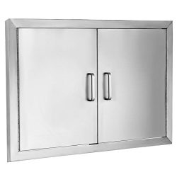 BestEquip Double BBQ Island 304 Stainless Door Double Access BBQ Door 31X24inch Double Door Flus ...