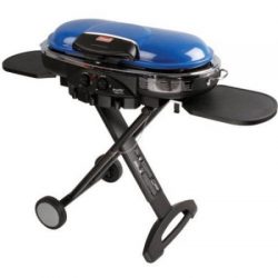 Coleman Road Trip LXE 20,000 BTU 2 Burner Portable Propane Grill, Blue | Push Button Portable Pr ...