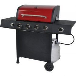 RevoAce 4-Burner LP Gas Grill with Side Burner, Red Sedona (Red Sedona)