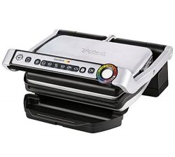 T-fal GC704 OptiGrill Stainless Steel Indoor Electric Grill with Removable and Dishwasher Safe p ...