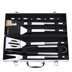 BBQ Grill Tools Set,Discoball Stainless Steel Utensils with Aluminium Case 9 Barbecue Accessorie ...