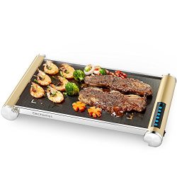 Electric Griddle with LED Touch Control – Elechomes Glass Ceramic Nonstick Grill/Griddle w ...