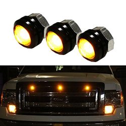 iJDMTOY 3pc SVT Raptor Style Amber High Power LED Grille Lighting Kit, Universal Fit For Any Tru ...