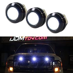 iJDMTOY 3pc SVT Raptor Style White High Power LED Grille Lighting Kit, Universal Fit For Any Tru ...