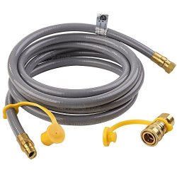 SHINESTAR 12feet Natural Gas Quick Connect / Disconnect Hose Assembly for BBQ Grill- 50,000 BTU  ...