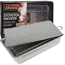 Indoor Outdoor Stovetop Smoker – Heavy Duty Stainless Steel 11″ Smoker with Wood Chi ...