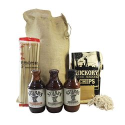 Deluxe Grill Master BBQ Sauce Gift Set Featuring Stubbs Gourmet Barbecue Sauce, Cedar Wood Plank ...