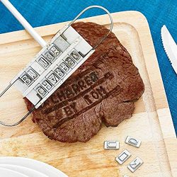 Harlov BBQ Meat Branding Iron with Changeable Letters Outdoor Picnic Patio Grilling Smoking Acce ...