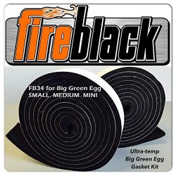 FireBlack34 for Big Green Egg SMALL MEDIUM & MINI 3/4 x 1/8 Black Hi Temp BBQ smoker Gasket  ...