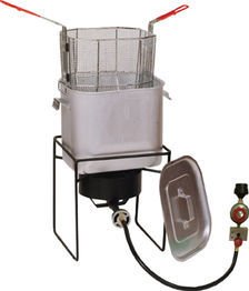 King Kooker 2866 Fry Bucket 14-Inch Outdoor Propane Cooker Package with 25-Quart Aluminum Pot an ...