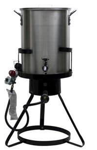 Chard Heavy Duty 50,000 BTU Outdoor Propane 30 Quart Deep Turkey Fryer with Pot