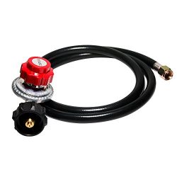 E-BAYKER 60 Inch 0-20PSI Adjustable High Pressure Propane Regulator with Hose for QCC1/Type1 Pro ...