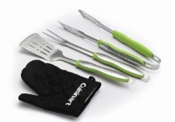 Cuisinart CGS-134G Grilling Tool Set with Grill Glove, Green and Stainless (3-Piece)