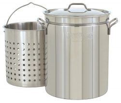 Bayou Classic 1160 62-Quart All Purpose Stainless Steel Stockpot with Steam and Boil Basket