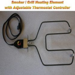 Universal Replacement Electric Smoker and Grill Heating Element with Adjustable Thermostat Contr ...