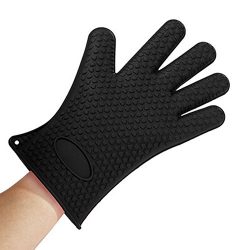 GF Pro Silicone Heat Resistant Multi-Purpose Grilling Bbq Gloves for Cooking, Baking (GFPSG-BK)