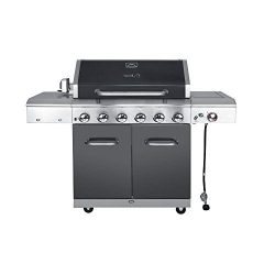 Deluxe 6-Burner Gas Grill with Searing Side Burner in Slate