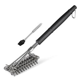 BBQ Grill Brush Safe and Effective Bristle Free Barbebue Grill Cleaning 18” Brush Stainless Stee ...