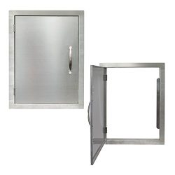 Houseables BBQ Access Door, Stainless Steel, Vertical, Single, 17 x 24 Inch, Commercial Grade, ½ ...