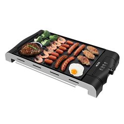 MLITER 2-in-1 Electric Grill Griddle with Nonstick Plate Adjustable Temperature Control and Cool ...