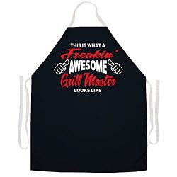 Attitude Aprons Fully Adjustable “Freakin’ Awesome Grill” Apron-Black