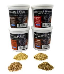 Oak, Cherry, Hickory, and Alder Wood Smoking Chips- Wood Smoker Chips Value Pack- Set of 4 Resea ...