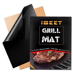 2 PCS Grill Mat-100% Non-stick BBQ Grill & Baking Mats – FDA-Approved, PFOA Free-Heat  ...