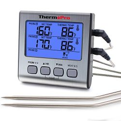 ThermoPro TP17 Dual Probe Digital Cooking Meat Thermometer Large LCD Backlight Food Grill Thermo ...