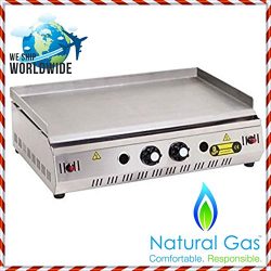 28 ” ( 70 cm ) NATURAL GAS Commercial Kitchen Equipment Countertop Flat Top Grill Restaura ...