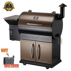 Z Grills Wood Pellet Grill & Smoker with Patio Cover,700 Cooking Area 7 in 1- Grill, Smoke,  ...