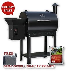 Z-grills Wood Pellet BBQ Grill and Smoker with Digital Temperature Controls