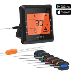 Meat thermometer, Silipower Wireless Digital Cooking Thermometer Instant Read, with 6 Probes for ...