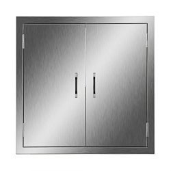 CO-Z Stainless Steel BBQ Access Door, 24″ x 24″ 304 SS Double Doors for Commercial B ...