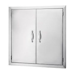 Foodkingdom BBQ Access Door 24″Wx24″H Double BBQ Island Door 304 Stainless Doors Dou ...