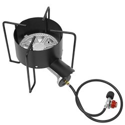 Ancheer Single Burner Propane Cooker, 21000-BTU Outdoor camp Stove with 0-20 PSI High-pressure R ...