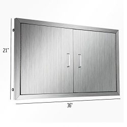 Happybuy BBQ island Door 36 Inch Flush Mount BBQ Access Door Commercial 304 Brushed Stainless St ...