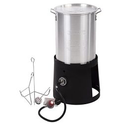 FDW Portable Propane Cooker with 30-Quart Outdoor Turkey Fryer Kit Aluminum Pot