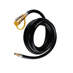 Podoy RV Propane Hose Quick Connect 57282 for BBQ Gas Grill 10′ Fittings with Heavy-duty B ...